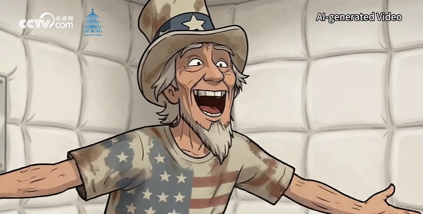 Contas oficiais da China publicam vídeos de IA satirizando os EUA na guerra no Irã
