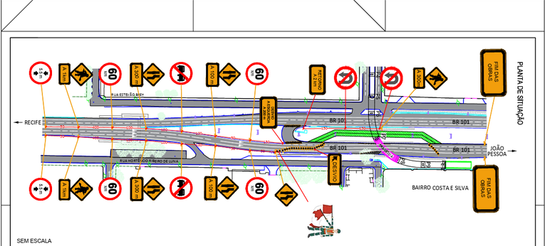 Trânsito sofre alterações em nova etapa da construção do viaduto do Bairro das Indústrias