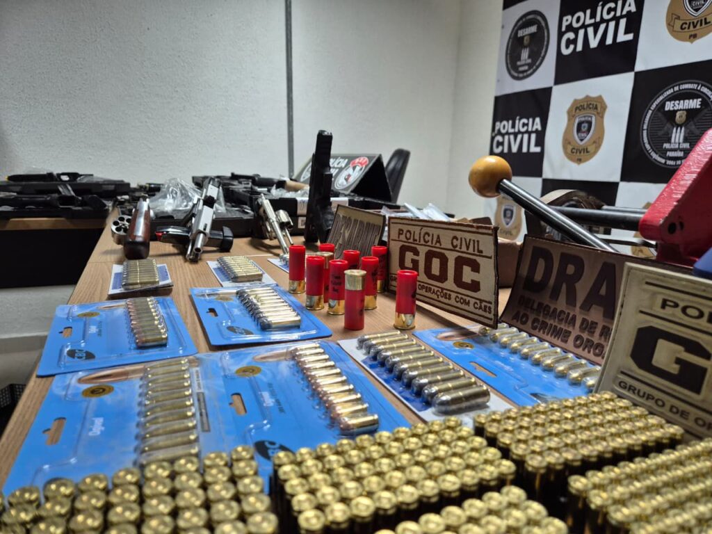 Mais de 20 armas são apreendidas em operação contra o tráfico de armas, na Paraíba