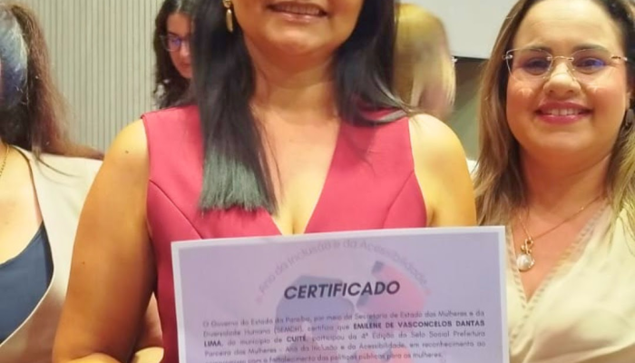 Cuité conquista Selo Social Prefeitura Parceira das Mulheres por ações voltadas aos direitos das mulheres