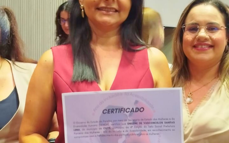Cuité conquista Selo Social Prefeitura Parceira das Mulheres por ações voltadas aos direitos das mulheres